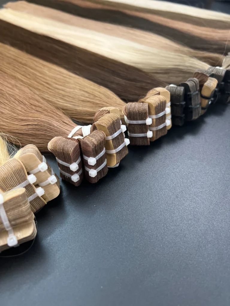 Natural Straight Tape Hair – Dark Color